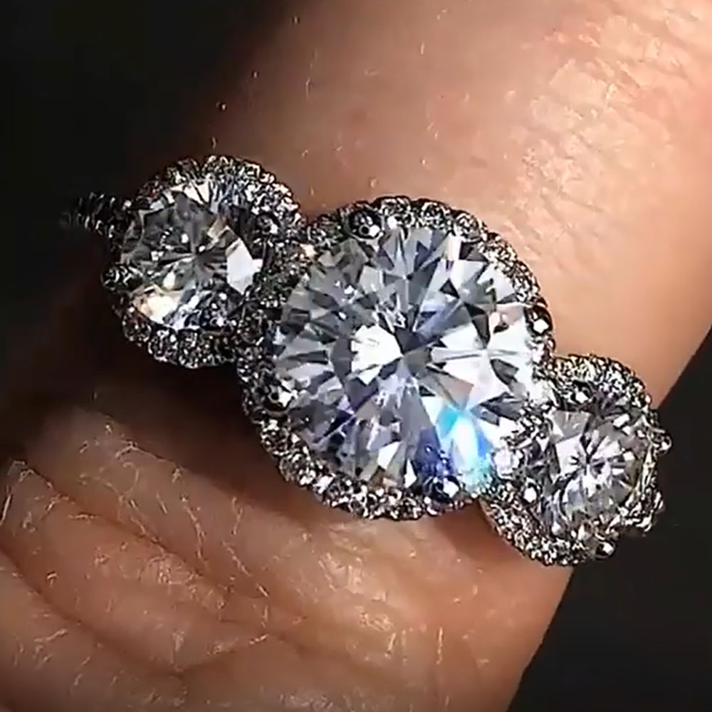Moissanite Engagement Ring 1 Carat - Изготовленное на заказ настоящая платина PT950,