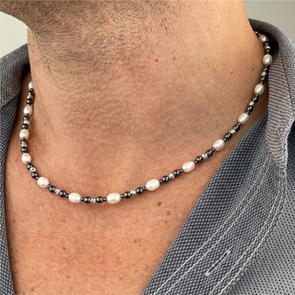 Ретро черный натуральный камен – обзор и цена Pearl Choker Necklace Vintage