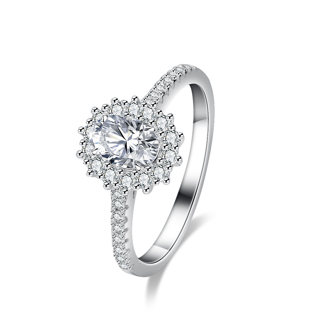 Женское кольцо с пришельчатым  – обзор и цена Moissanite Engagement Ring 1 Carat