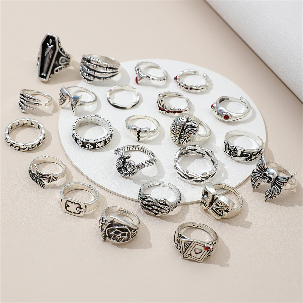 Набор из 23 колец для пальцев  – обзор и цена Vintage Punk Knuckle Rings Set