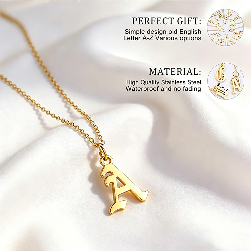 Ожерелья с буквами для женщин, – обзор и цена Initial Letter Necklace 18K Gold