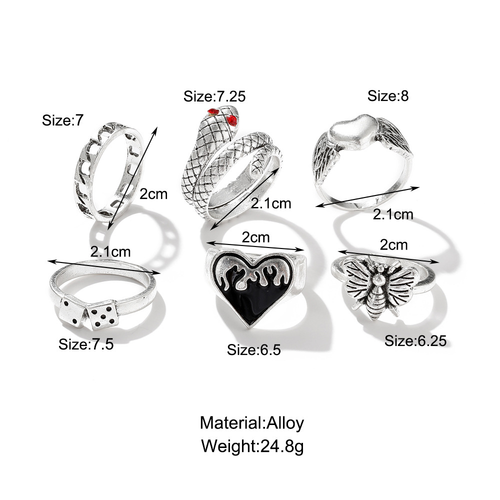 Набор из 6 винтажных колец в с – обзор и цена Vintage Punk Knuckle Rings Set
